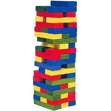 Jenga Színes toronyépítő fajáték dobókockával