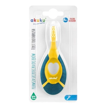 Akuku Bébi első fogkefe ínymasszírozó szilikonos rágókával 