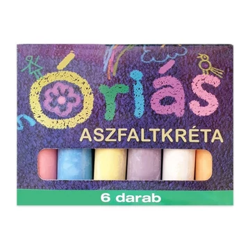 Óriás aszfaltkréta 6 darabos készlet - vegyes színek