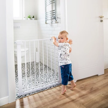 Babyono fúrás nélkül felszerelhető bababiztonsági fém ajtórács - toldalékkal toldókkal 75-96cm