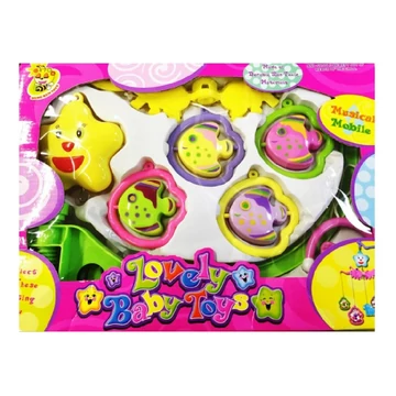 Felhúzható forgó zenélő bébijáték kiágyra járókára 0+