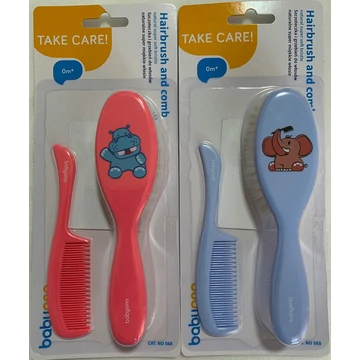 BabyOno fésű + hajkefe természetes szuper puha sörtékkel