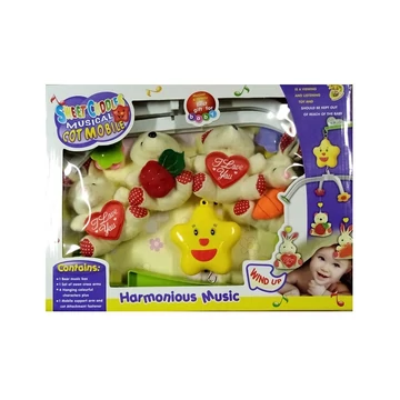 Plüss Forgó zenélő felhúzható bébijáték kiságyra járőkára