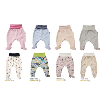 Vaganza bébi egyszínű vagy mintás pamut talpasnadrág - pocaknadrág - félrugi 50-80